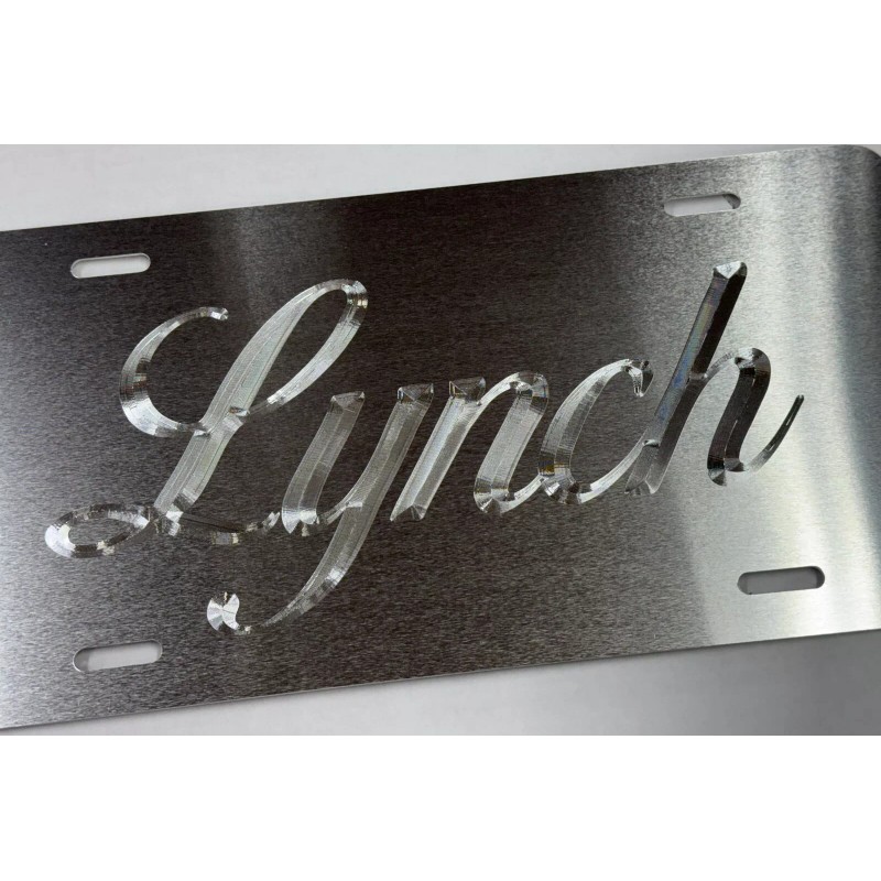 Diamond Etched Products Custom SILVER Metallic Car Tag Diamond Etched