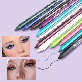 Riceel 12 Eyeliner Colours, Eyeliner Shadow, Eyeliner, Waterproof, Eyeliner Neon, Matt, Sequins, Eyeliner Set, Colourful, Eyeliner for Women, Eyeliner, Professional, Eyeliner