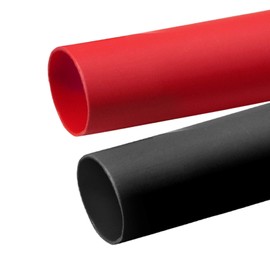 2 Pcs 1/2 inch (Diameter) Heat Shrink Tubing, 3:1 Adhesive-Lined Large Heat Wire Shrinkable Tube by MILAPEAK (4 Feet, Black & Red)