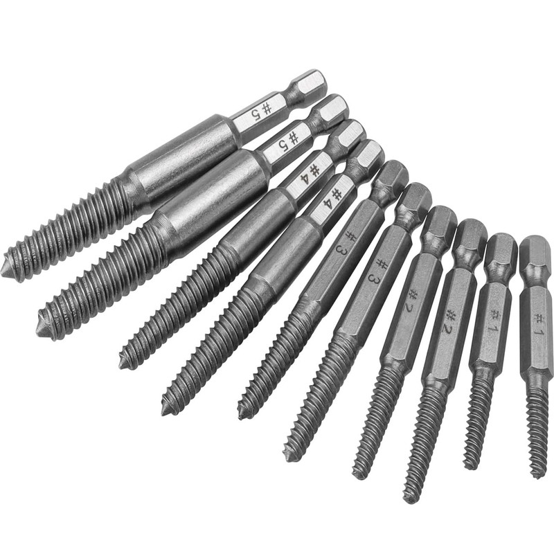 Wolfride Screw Removal Bit, Screw Extractor Set, Set of 10,