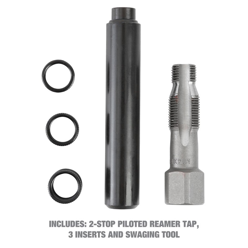 OEMTOOLS 25647 5-Piece Spark Plug Saver, M14-1.25 Thread Reamer and