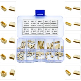 Kidisoii JST Connector Kit 1.0mm Pitch JST-SH 1.0 Micro Connector with Premium 28AWG Pre-Crimped Cables,SH 1.0mm Connector 3/4/5/6/7/8/9/10/12 Pin Housing (SH-Kit)