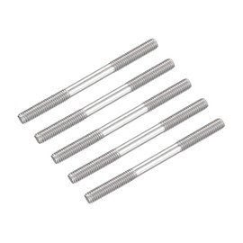 METALLIXITY 5pcs Double Head Stud Screw M6 Screw 70mm Length 304 Stainless Steel Dual Thread Rod Bolt for House Maintenance