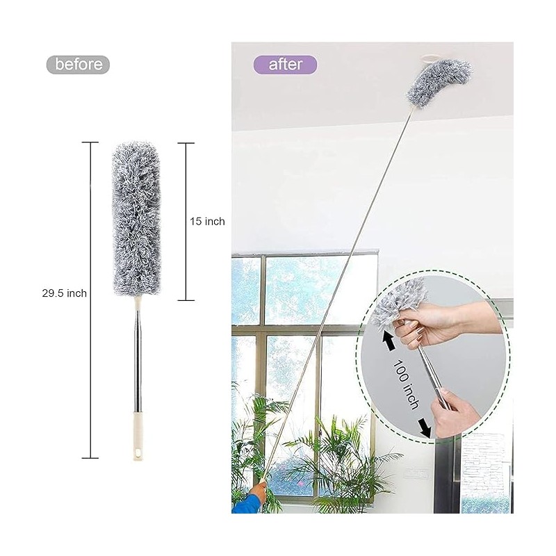 Microfiber Feather Duster for Home Cleaning Fan Cleaner Brush with