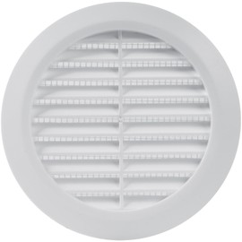 Vent Systems 4'' Inch - White - Soffit Vent Cover - Round Air Vent Louver - Grill Cover - Built-in Insect Screen - HVAC Vents for Bathroom, Home Office, Kitchen