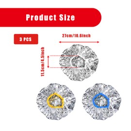 Bojueshaw 3Pcs Reusable Foil Heat Caps,Waterproof Hair Treatment Caps,Shower Cap for Deep Conditioning,Salon & Home Use