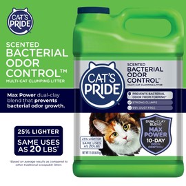Cat's Pride Cat's Pride Max Power: Bacterial Odor Control - Up to 10 Days of Powerful Odor Control - Strong Clumping - 99% Dust Free - Multi-Cat Litter, Fresh Scented, 15 Pounds