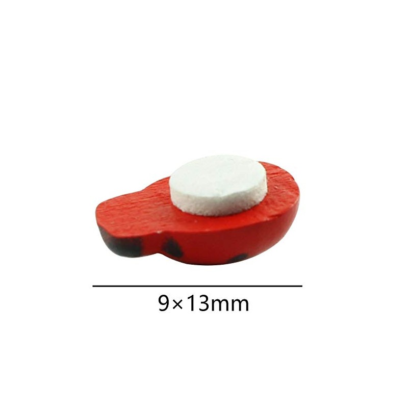 Tegg Wooden Ladybug Sticker 100PCS 3D Tiny Red Ladybird Flatback