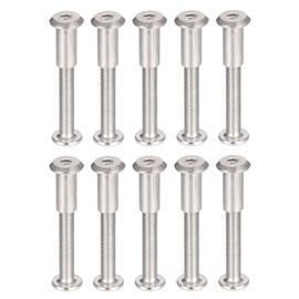 sourcing map Screw Post Fit for 5/16"(8mm) Hole Dia, Male M6x45mm Belt Buckle Binding Bolts Leather Fastener Carbon Steel 10 Sets