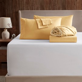 Nestl Extra Deep Pocket California King Sheet Set - 6 PC Soft Microfiber California King Sheet Sets deep Pocket - Fade Resistant Bedding Sheets & Pillowcases - California King, Camel Gold