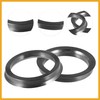 Partuto 72.6mm to 58.1mm Universal Car Hub Centric Rings Black