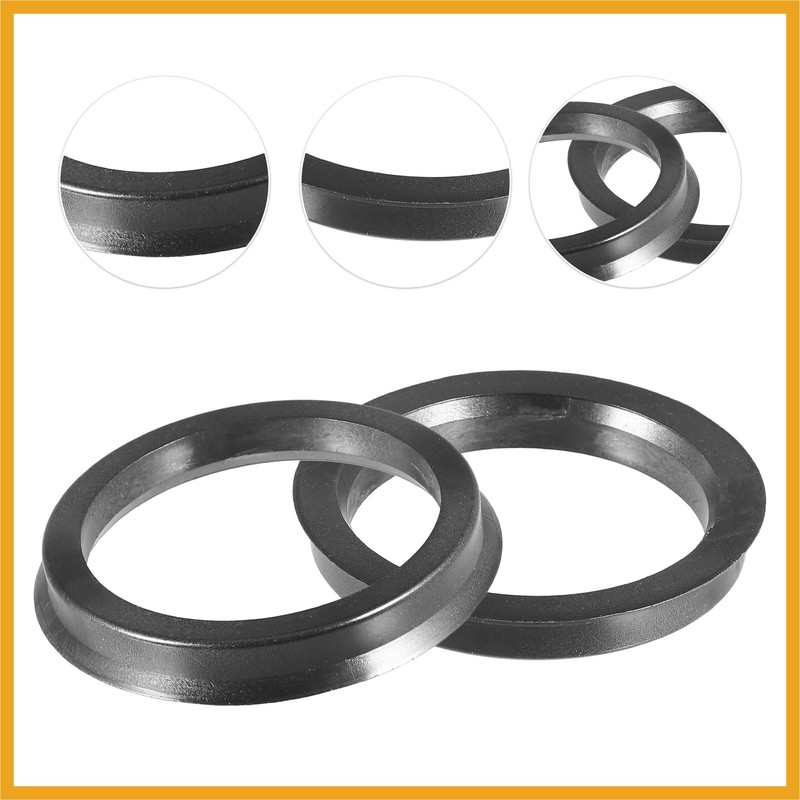 Partuto 72.6mm to 58.1mm Universal Car Hub Centric Rings Black