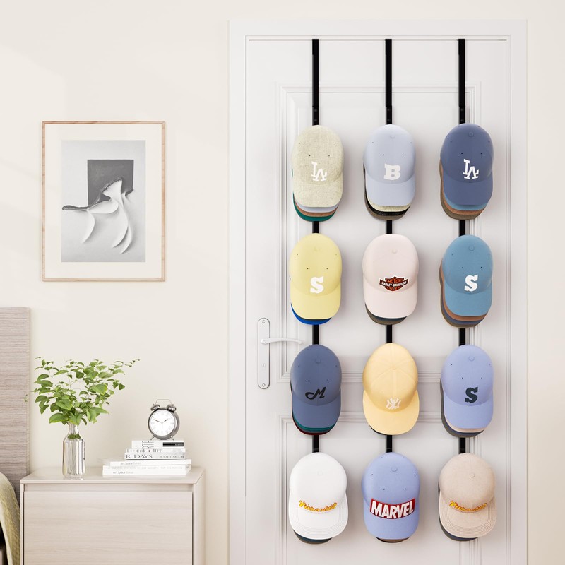 SWTYMIKI Over Door Hat Rack - 3 Packs Metal Hanging