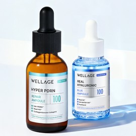 Wellage Hyper PDRN Repair Ampoule 30ml + Real Hyaluronic Blue 100 Ampoule 30ml / 웰라쥬 하이퍼 PDRN 리페어 앰플 30ml+리얼 히알루로닉 블루 100 앰플 30ml