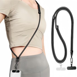 DOPSIP Phone lanyard, Universal Phone Strap with 2 Phone Patches, Adjustable anti-theft phone lanyard for all phones, Alloy buckle