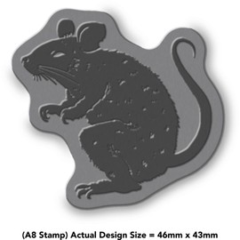 'Scary Rat' Rubber Stamp - Unmounted Design for Crafting & Scrapbooking, A8 (RS00050338)