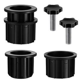 Bremorou 6 Pcs Outdoor Umbrella Accessories Umbrella Base Stand Hole Ring Plug Patio Umbrella Stand Replacement Parts Stand Base Stabilizer Sleeve with M8 Thread Replacement Hand Knob Threaded Black