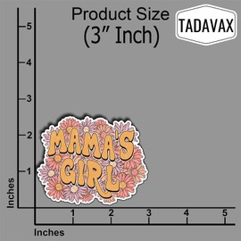 (3Pcs) Mama's Girl Floral Sticker Funny Mother Day, Pretty Mom Mama Decal, Celebrate Your Mom Gigi Love, Gifts for Grandma Decoration Book Laptop Phone Waterproof Vinyl Water Bottle Gifts 3x2.5 Inch