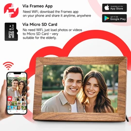 Frameo 10.1 inch WiFi Digital Photo Frame -1280 * 800 HD Digital Picture Frame 32GB Memory, IPS Touch Screen Electronic Frames with Auto-Rotate, Slideshow, Wall-Mounted, Share Photos Videos Instantly