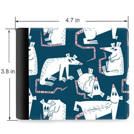 Trofung (Rats And Mousepattern Front Pocket Slim Bifold Leather Wallet RFID Blocking with ID Window for Men