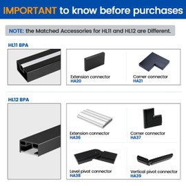 Muzata Upgraded 6'6" Aluminum Black LED Handrail Rectangular Cable Railing Handrail for Cable Railing System Top Rail Deck Stair Indoor Outdoor Length Adjustable with User Guide HL12 BPA