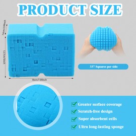Swiffen Big Sponge 2.0 Soft Car Wash Sponge with Enhanced Grip Reaches Tight Spots Safe for All Paint Types Works with Rinseless Wash Car Soap(Blue)