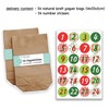 DIY advent calendar set (24 brown gift bags, 24 coloured number stickers,