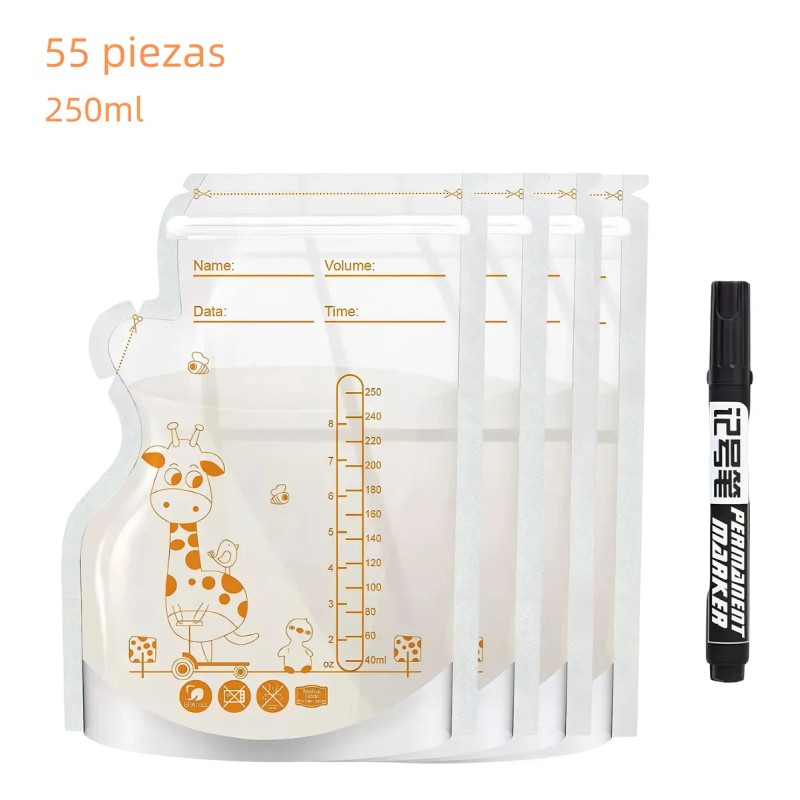 Bolsas Para Almacenar Leche Matern 55 Pcs Con Bolígra