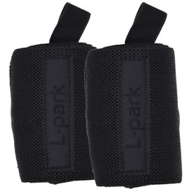 L-park Wrist Wrap, Easy to Adjust, 24.4 inches (62 cm), Training, Muscle Training, Supporter, Weight Training, Wrist Fixation (Left and Right 2 Pieces) [6 Colors] (BK + BK)