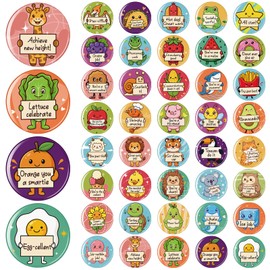 XunYee 200 Pcs Reward Button Pins Mini Round Inspirational Button, Funny