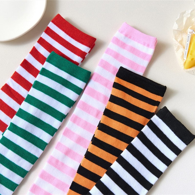 DOOVID Casual Knee High Socks for Women Tube Socks Elasticity