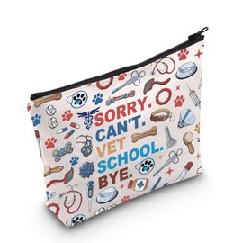 PLITI Veterinarian Gift Veterinary Technician Gift Vet School Gift Sorry Can't Vet School Bye Makeup Bag For Vet Student (Sorry Vet School Bag)