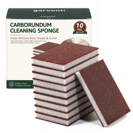10 Pack Magic Carborundum Sponge Pads Heavy Duty Rust Scrubber for Cookware