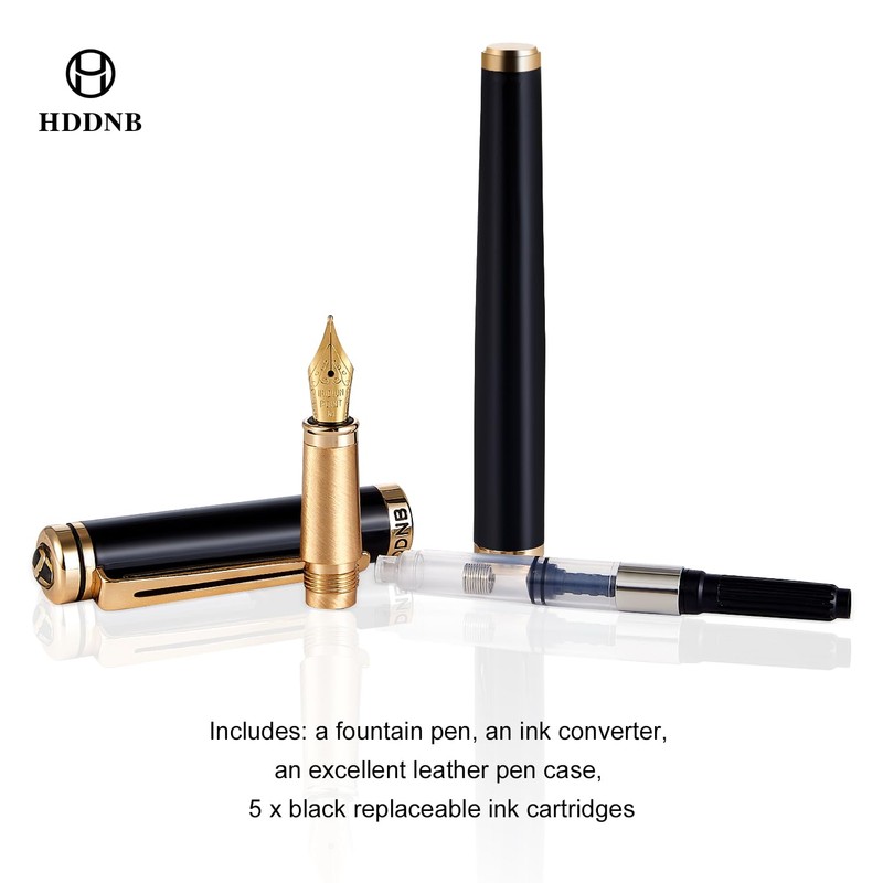 HDDNB Black Luxury Fountain Pen Set for Men and Women