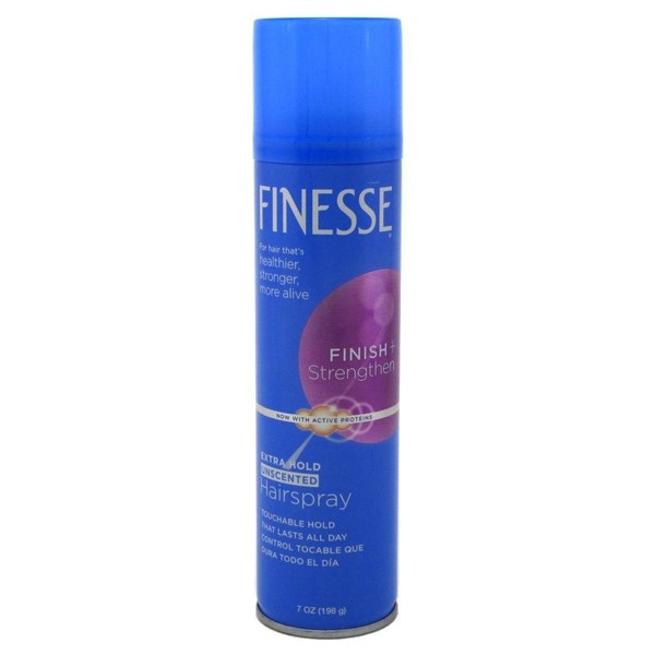 Finesse Finish + Strengthen Hairspray Extra Hold Unscented - 7 oz, Pack of 3