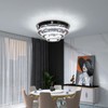13.7" Dimmable Crystal Chandeliers 3-Tiers Flush Mount Ceiling Lamp Modern