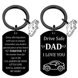 Ibiwe Drive Safe Dad Keychain for Him Dad Gifts From Daughter Son Best Daddy Ever Gifts Fathers Day Gift From Daughter Son