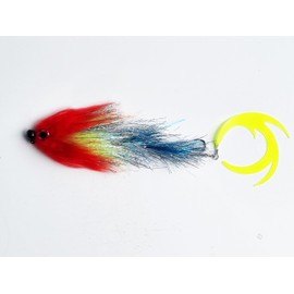 FISHIN ADDICT Red Head Flame fishing jig fly - Sea bass, pike, perch 200mm