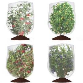 Bird Netting for Garden Protection, CANAGROW 4 Pack Garden Plant Mesh Netting Covers Bags with Drawstring, Insect Bird Barrier Bug Netting for Fruit Blueberry Bushes Vegetable Flower (3.3x2.6FT)