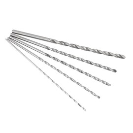 5PCS Extra Long High Speed Steel Drill Bit Sets Straight Shank Twist Drill Bit Tool Diameter 2-5mm Length 150mm~160mm/5.91~6.3in Diameter