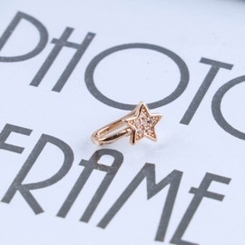 Cimenexe Punk Crystal Nose Ring Gold Cz Star Non Piercing Nose Ring Paved Cz Star Nose Ring Hoop Rhinestone North Star Nose Ring Jewelry for Women and Girls Gifts