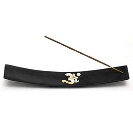 Soapstone Incense Burner Om Mother of Pearl Inlay