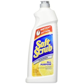 Soft Scrub Total All Purpose Bath & Kitchen cleanser, lemon Scent 24 Oz (Pack Of 9), White