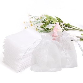 Organza Drawstring Bag, Wrapping, Divided Bag, Transparent Fabric, Present, Gift Bag, Pouch, Drawstring Bag (23x17, 20 Pieces)