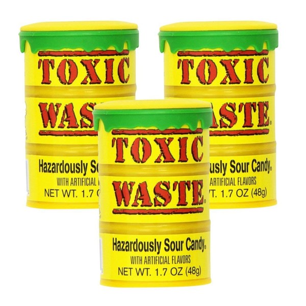Toxic Waste - Original Yellow Drums, 5 Assorted Flavors - 1.7oz - pack of 3