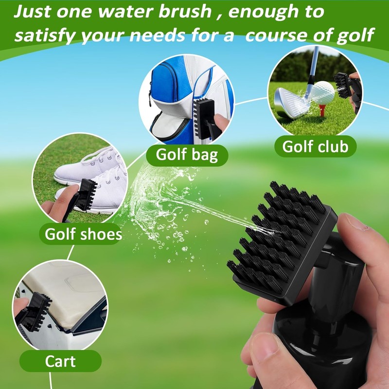 Golf Club Cleaning Set, Retractable Water Nylon Brush and Microfibre