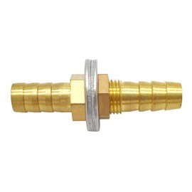 Metaland Brass 1/4" Hose Barb Bulkhead Fitting Thru-Bulk Straight Adapter for Water Fuel Air