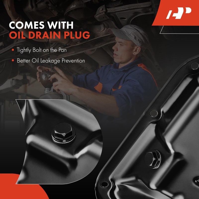 A-Premium Lower Engine Oil Pan Sump with Drain Plug Compatible