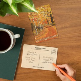 White Mountains, New Hampshire, Fall Colors (4x6 Birch Wood Postcards, 2-Pack Stationary, Rustic Home Wall Decor)