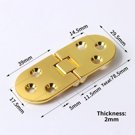4Pcs Folding Flip Top Hinge Round Edge 180 Degree Zinc Alloy Door Hinge Folding Table Hinges Tray Backflap Hinges for Table Cabinet Closet Door Furniture, Gold